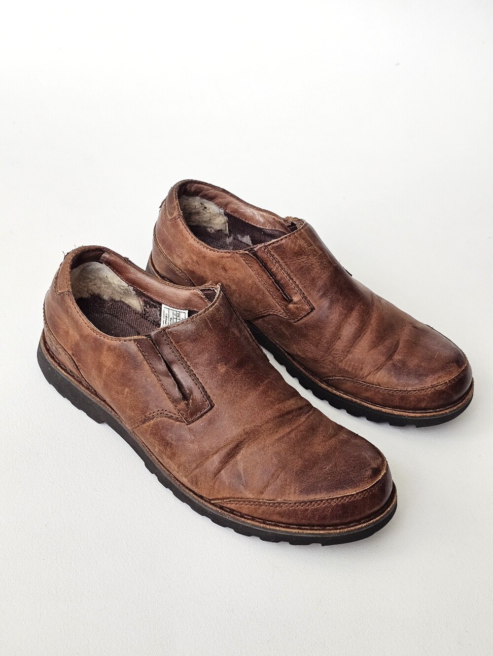 UGG Australia Leather Slip-On Loafers 3027 Shoes Brown Men's Size 12